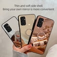 thumbnail image 5 of Bling Glitter Diamond Case for Samsung Galaxy A14 5G 6.6", Women Girls Makeup Mirror Phone with Ring Holder Stand, Sparkle 3D Handmade Rhinestone Flexible TPU Bumper Cover,Gold, 5 of 9