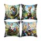 thumbnail image 2 of Juego de 4 fundas de cojín de Pascua | Fundas de cojín decorativas de 45 x 45 cm con estampado de conejo y huevo para sofá, cama y sofá | Decoración de Pascua para el hogar, 2 of 6