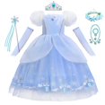 thumbnail image 2 of Disney Cinderella Princess Cosplay Dress for Girl Kids Ball Gown Sequin Carnival TUTU Puff Mesh Clothing for Birthday Gift3T (Size 110) Gao Jinjia LED, 2 of 2