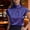 Violet, variant on Summer Office Satin: Women's High Neck Short Sleeve Blouse with Ruffle Trim for Elegant Professional Style Violet,S