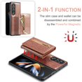 thumbnail image 4 of Nalacover Zipper Wallet Case for Samsung Galaxy Z Fold 4 with Card Slots Holder Magnetic Kickstand, 2 in 1 Design Luxury Shining PU Leather Shockproof Anti-Scratch Cover for Galaxy Z Fold4, Rosegold, 4 of 9