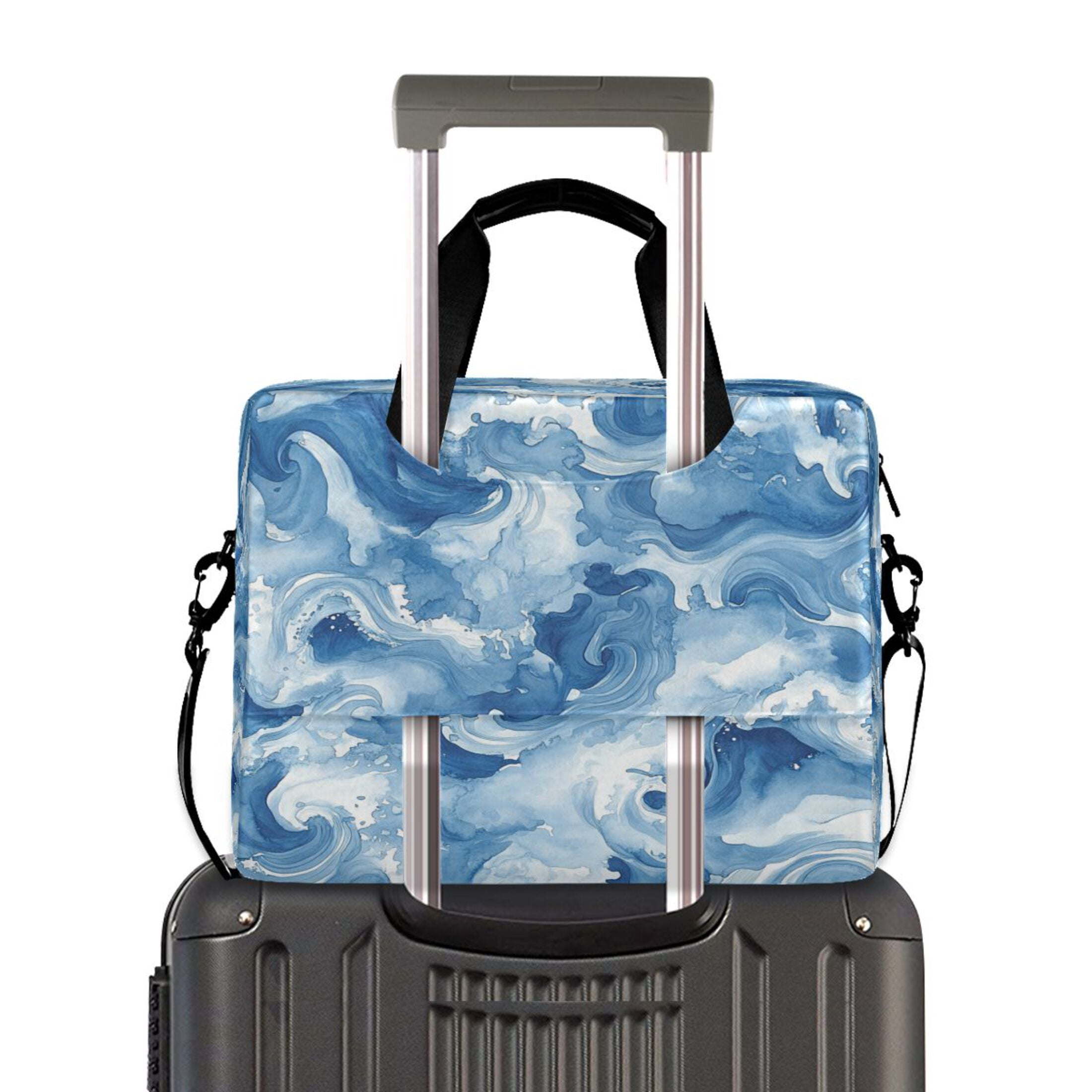 16" Laptop Tote Bag Laptop Sleeve Case Computer Briefcase for Work & Travel Fluid Indigo Waves