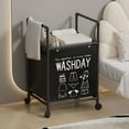 thumbnail image 3 of Multiple Shelf Laundry Storage Basket Sturdy Plastic Rolling Hamper with Metal Frame Construction Daily Casual Use, 3 of 19