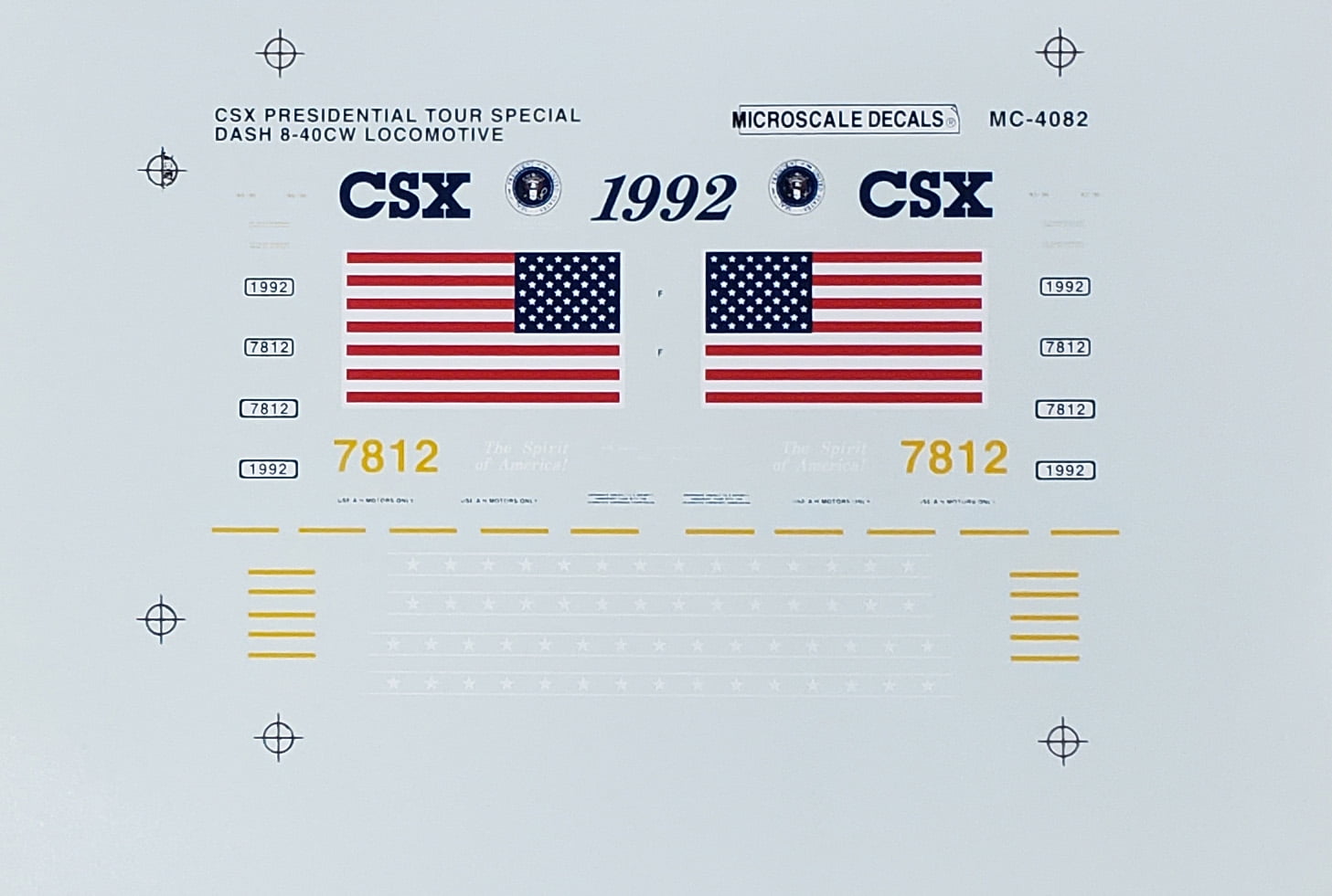 Microscale Model Railroad/Train Decals HO Scale CSX Dash840CW