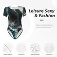 thumbnail image 6 of Rateoe Wave Ocean Animal Shark Printed Women Rash Guard Short Sleeve,Tummy control Swimsuit Surfing Swimsuit Bathing Suit Short-sleeved Onesie UPF 50+, 6 of 6