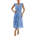 thumbnail image 3 of Nanette Lepore Women's Flutter Sleeve Tassel Midi Dress, Sizes XS-XXXL, 3 of 7