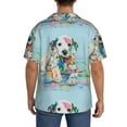 thumbnail image 5 of Disketp Men's Hawaiian A Funny Little Dalmatian Puppy Print Shirts Button Down Holiday Beach Shirts-3X-Large, 5 of 7