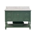thumbnail image 2 of Beverly 48" Bathroom Vanity with Sage Green Cabinet and Carrara Marble Top, 2 of 6