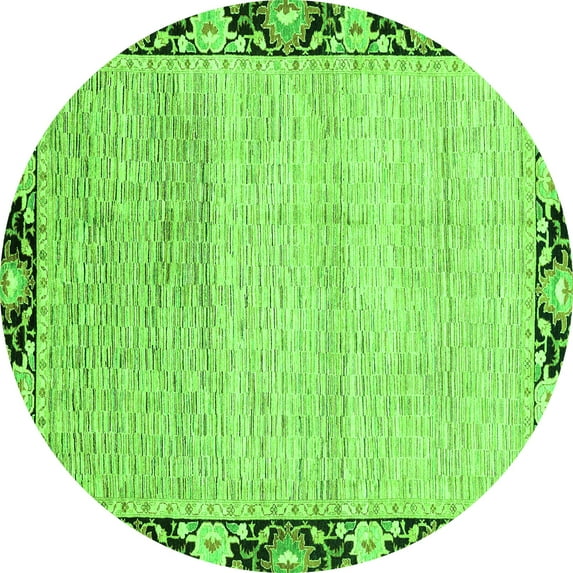 Ahgly Company Indoor Round Abstract Green Modern Area Rugs, 8' Round