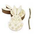 thumbnail image 3 of 10 Uds. DIY colgantes de huevo de conejo de madera feliz Pascua sin terminar, 3 of 4