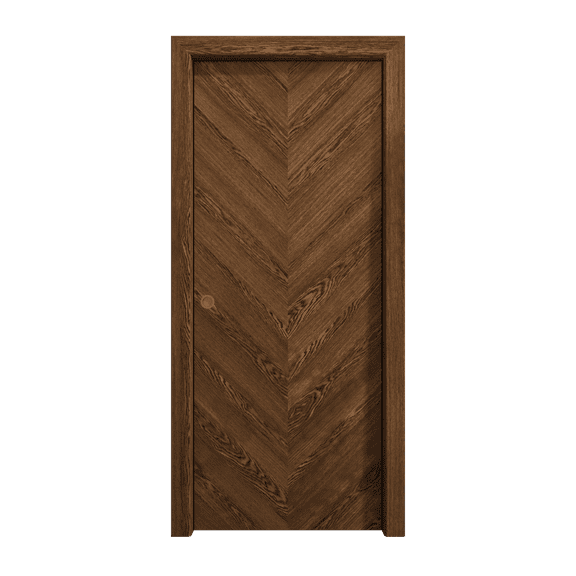 Sliding Pocket Door 18 x 84 inches | Ego 5005 Cognac Oak | Kit Rail Hardware | Solid Wood Interior Bedroom Modern Doors