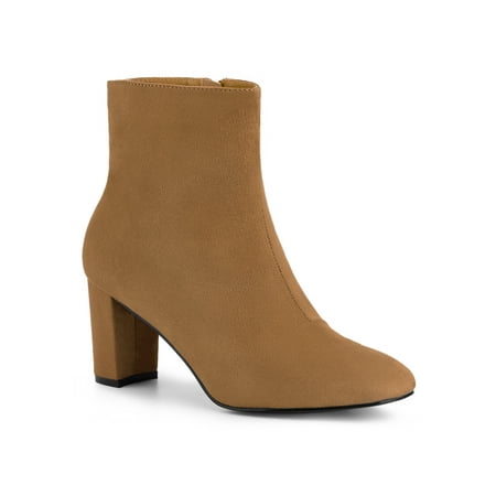 

Allegra K Women s Zipper Chunky Heel Ankle Boots
