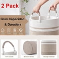 thumbnail image 3 of 2 Pack 58L Grande Cesta de Lavandería de Cuerda Tejida con Asas - Cesto para Ropa Sucia, Canasta Ropa Organizadora, Multiusos, Portátil, Decorativa, 3 of 9