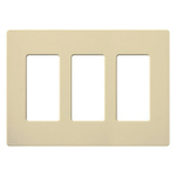 Lutron Cw-3-Iv Claro 3-Gang Wallplate, Ivory