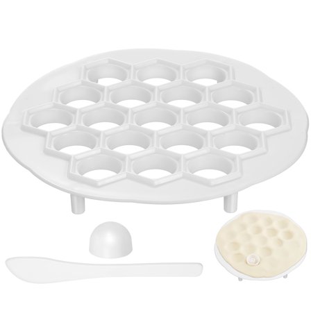 LEORX 1Pcs White Round 19 Holes Dumpling Skin Mold Kitchen Tool for Making Dumplings Home Use