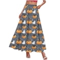 thumbnail image 4 of Vynhevius Women Halloween Print Skirt Elastic Waist A-line Flowy Party Maxi, 4 of 5