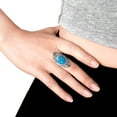 thumbnail image 3 of Nature's Treasure Oval Blue Turquoise Inlay Sterling Silver Ring-7, 3 of 5