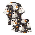 thumbnail image 6 of Women'S Pajama Sets Halloween 2 Pcs Silk Satin Soft Sleepwear Outfits Halloween Button Down Short Sets For Women Lounge Wear For Women Womens Nighties, 6 of 6