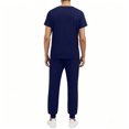 thumbnail image 5 of Multi-Pocket Scrub Set, Unisex Short Sleeve Uniform with Tool Pockets, Practical for Carrying Gear in Healthcare, Lab, or Dental Offices Navy L, 5 of 5