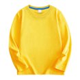 thumbnail image 3 of Gubotare Girls Long Sleeve T-Shirt Kids Crewneck Tees Toddler Basic Tops Youth Teen Boys Layering Shirts 2T 3T (Yellow,2-3 Years), 3 of 9