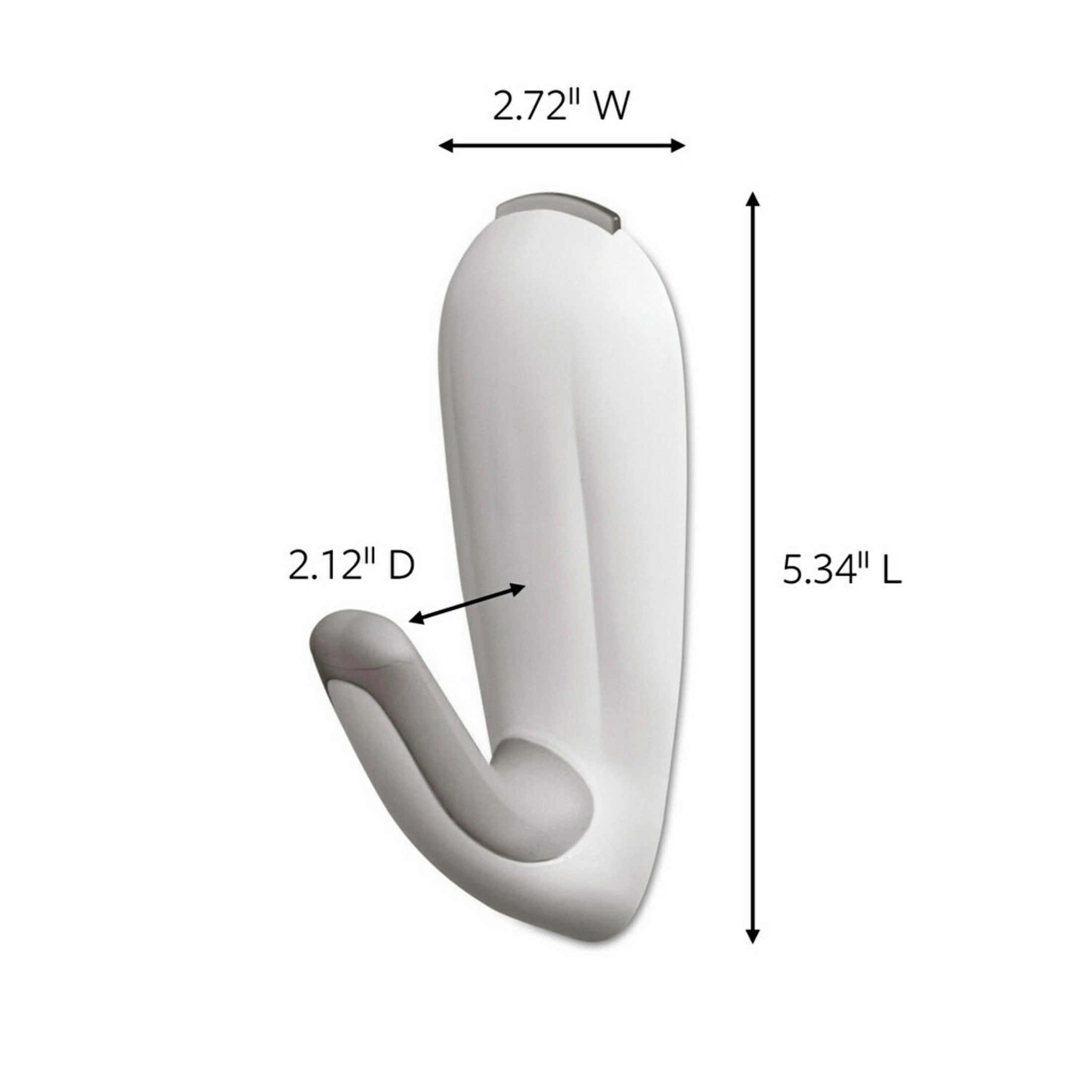 (2 pack) Command Bath Hook, White, Large, 1 Wall Hook, 2 Water Resistant Strips, Hang Robes or Loofahs