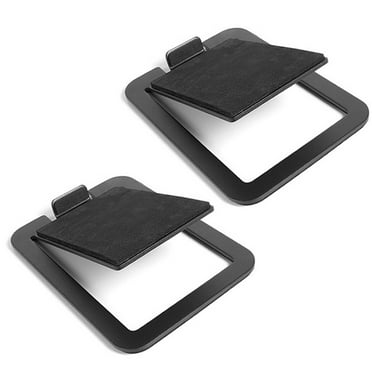 2Pcs Desktop Speaker Stand Riser, Desk Studio Speaker Wedge with 16° Incline Design Improve Listening Experience, Desk Audio Stand for Bookshelf, Laptop and Studio Speaker, Black
