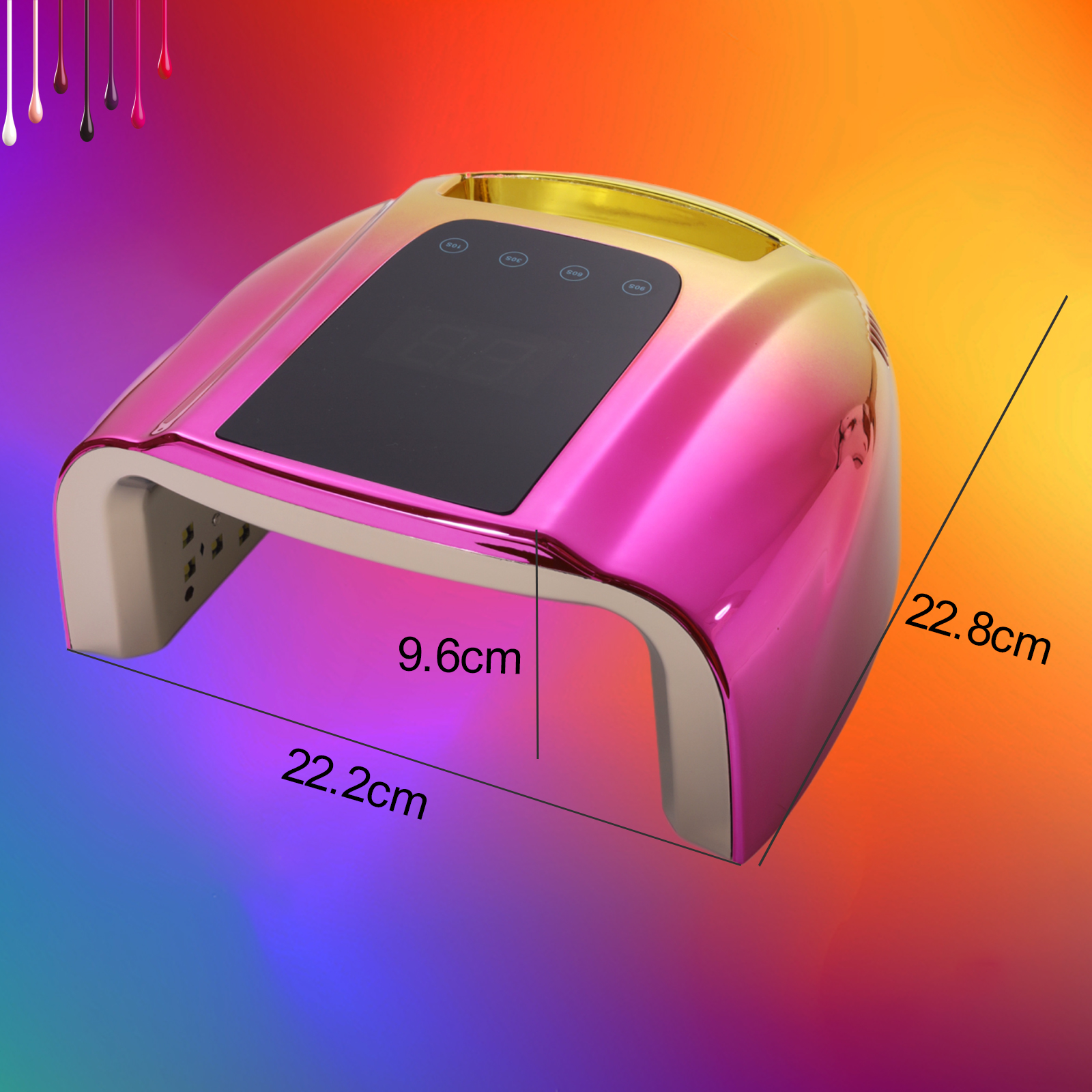 96W UV Nail Lamp Not Rechargeable Gel Lamp Professional LED Nail Light Dryer with Removable Stainless Steel Plate 4 Timers Auto Sensor Fast Curing for Home & Salon DIY Manicure