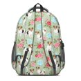 thumbnail image 3 of Jack Russell Terrier and Floral Backpack for School, Cute School Bag with Adjustable Shoulder Straps and Padded Back, 16.9"x12.6"x5.9", 3 of 5
