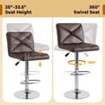 thumbnail image 2 of Gymax 4 PCS Bar Stools PU Leather Swivel Bar Chairs Height Adjustable Upholstered Barstools Brown, 2 of 5