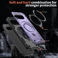thumbnail image 4 of Dteck Magnetic for Google Pixel 9A Case with Kickstand, Shockproof TPU+PC Case Compatible with MagSafe Military Grade Ring Stand Heavy Duty Drop Rugged Cover for Google Pixel 9A,Purple, 4 of 6