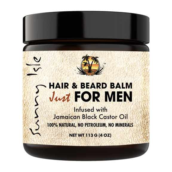 Sunny Isle Jamaican Black Castor Oil Hair & Beard Balm Pomade Just For Men 4 oz