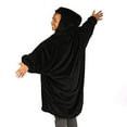 thumbnail image 2 of The Comfy Original Oversized Microfiber Wearable Blanket for Adults, Black, 2 of 7