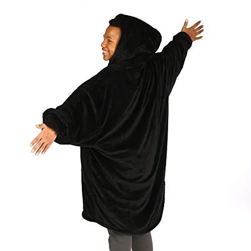 The Comfy Original Oversized Microfiber Wearable Blanket for Adults Black Walmart