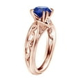 thumbnail image 2 of AFFY 1.03 Carat Round Shape Blue Sapphire & Natural Diamond Vintage Style Engagement Ring 14K Solid Rose Gold Ring Size-8, 2 of 2