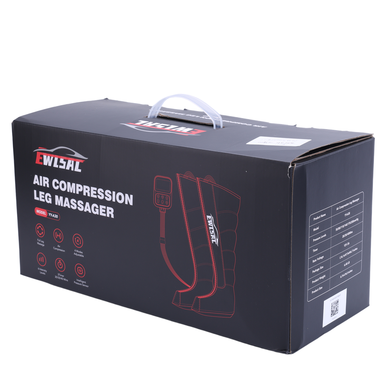 HUOEPU Air Compression Leg Massager with Heat, 4 Modes & 6 Intensity Levels Calf Foot Massager for Circulation, Pain Relief & Muscle Recovery, Ideal for Nurses, Athletes, Seniors