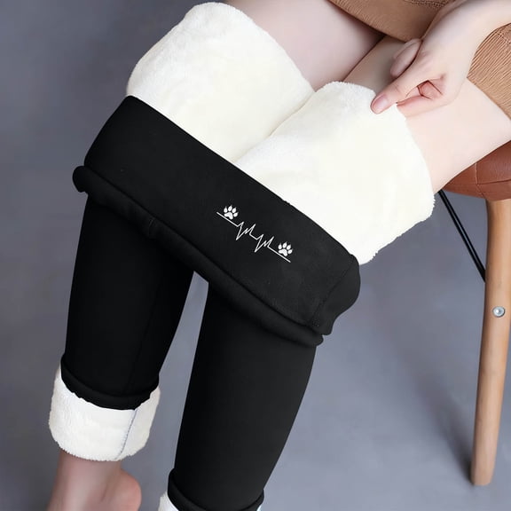 Xuniizn Fleece Lined Leggings Women, High Waisted Full Length Warm Yoga Pants, Stretchy Soft Cozy Winter Thermal Leggings, S-2XL