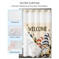 thumbnail image 2 of No Hook Shower Curtain with Snap in Liner,Retro Summer Sunflower Dwarf Bee Waterproof Bath Curtain Double Layers with See Through Top Window,Blue Red Striped Hat Hotel Shower Curtains 36x72in, 2 of 9