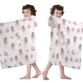 thumbnail image 4 of Fairy Princess Butterfly Pattern Hooded Bath Towel，60"x35" for Ages 3 To 12 Kids, Quick Dry Lightweight Soft Microfiber Hood Beach Towel Cover Up for Kids, 4 of 7