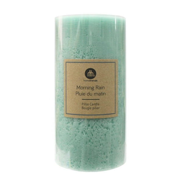 Hometrends 8" Morning Rain Scented Pillar Candle, 4"Dia x 8"H