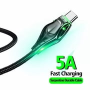 WIFKLSIIPG Type C Snake Smartphone Charging Cable 5A Mobile Phone Breathing Light Fast Charging Cable