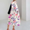 thumbnail image 4 of Qiopertar Vente de Liquidation Robe Décontractée Plissée à Poches Manches Courtes Col Rond Imprimé Mode Taille Haute Mi-Mollet Offres de la Semaine Moins de 5$, 4 of 7