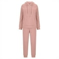 thumbnail image 7 of Itsame Tops and Pants Activewear Set Womens Sweatsuits 2pcs Sets Long Sleeved Solid Color Round Neck Casual Set Pink Size M, 7 of 7