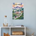 thumbnail image 4 of Retro Vintage City Travel Poster of Manizales with Historic Streets And Classic Details Canvas Poster, 4 of 8