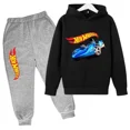 thumbnail image 3 of Conjuntos de ropa deportiva para niños de Hot Wheels, primavera y otoño, de 3 a 12 años, 2 piezas, sudadera con capucha y pantalones, 3 of 5