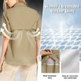 thumbnail image 6 of FEN AI Khaki Fishing Shirts Women Quick Dry Hiking Work Shirt Sun Protection UV UPF 50 Button Down Tops w/ Mesh Line Outdoor Safari with 2 Pockets, 6 of 7