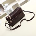 thumbnail image 1 of Bolso bandolera para mujer con cremallera multicapa Café, 1 of 5