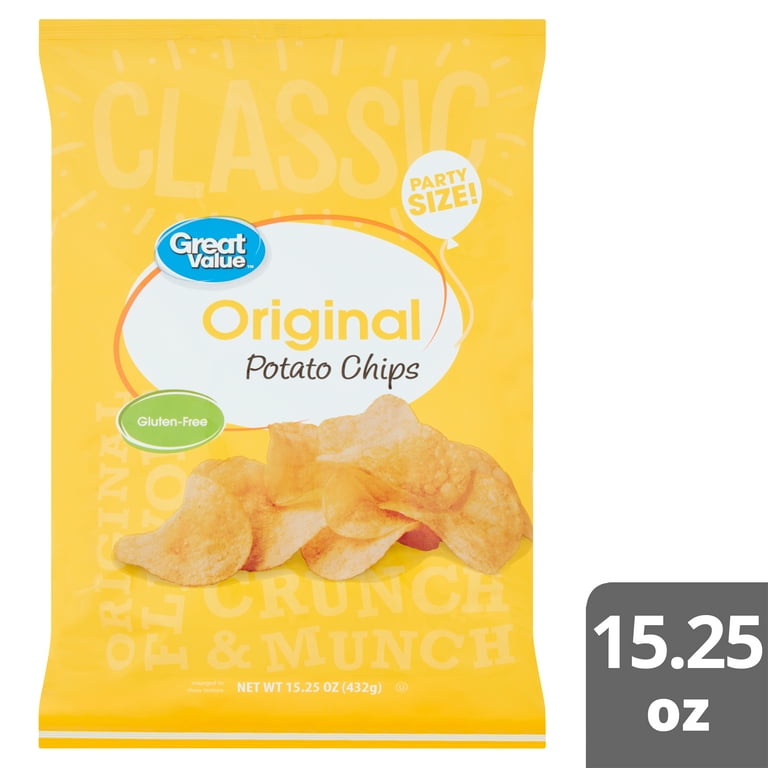 Great Value Original Potato Chips Party Size, 15.25 oz - Walmart.com