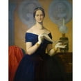 thumbnail image 3 of Moritz Von Schwind 15x18 Black Modern Framed Museum Art Print Titled - Portrait of the Singer Caroline Hetzenecker (1848), 3 of 5