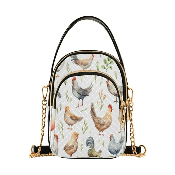 ALAZA Chain Crossbody Bags for Women Chicken Shoulder Handbag Phone Purse