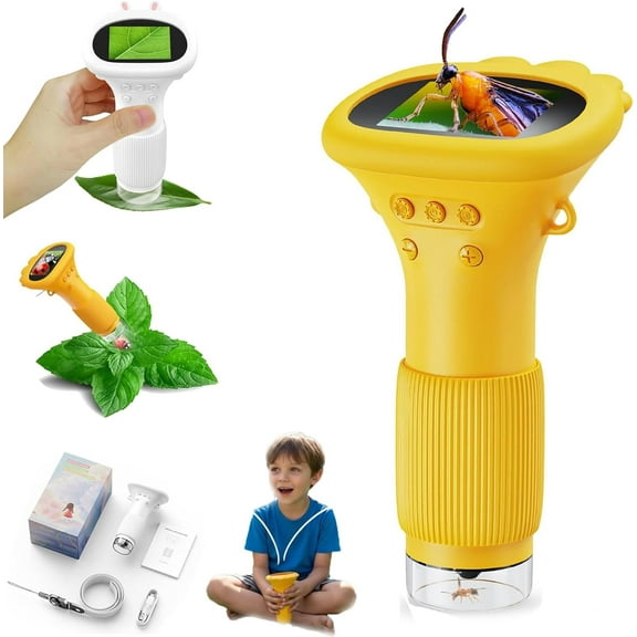 Buggy Lens Microscope, Buggylens Magnifying Glass, Handheld Portable Digital Microscope, 2-inch IPS Screen, 1000x Handheld Digital Microscope, Cultivating Children's Interest.